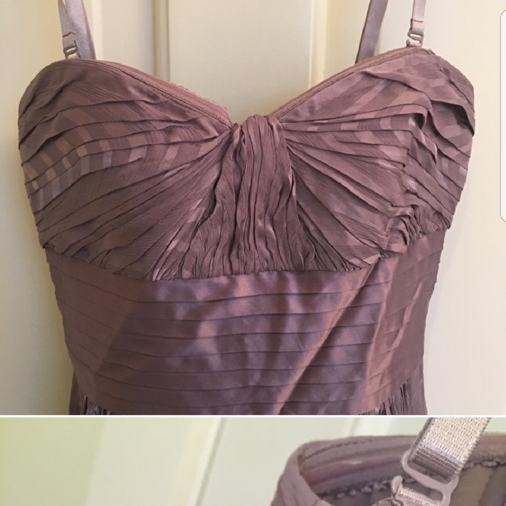BCBG Max Azria strapless lavender silk gown XS